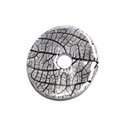 N97 - Pendentif Porcelaine Céramique Nature Feuilles Donut Pi 39mm Gris clair Perle - 8741140004801 