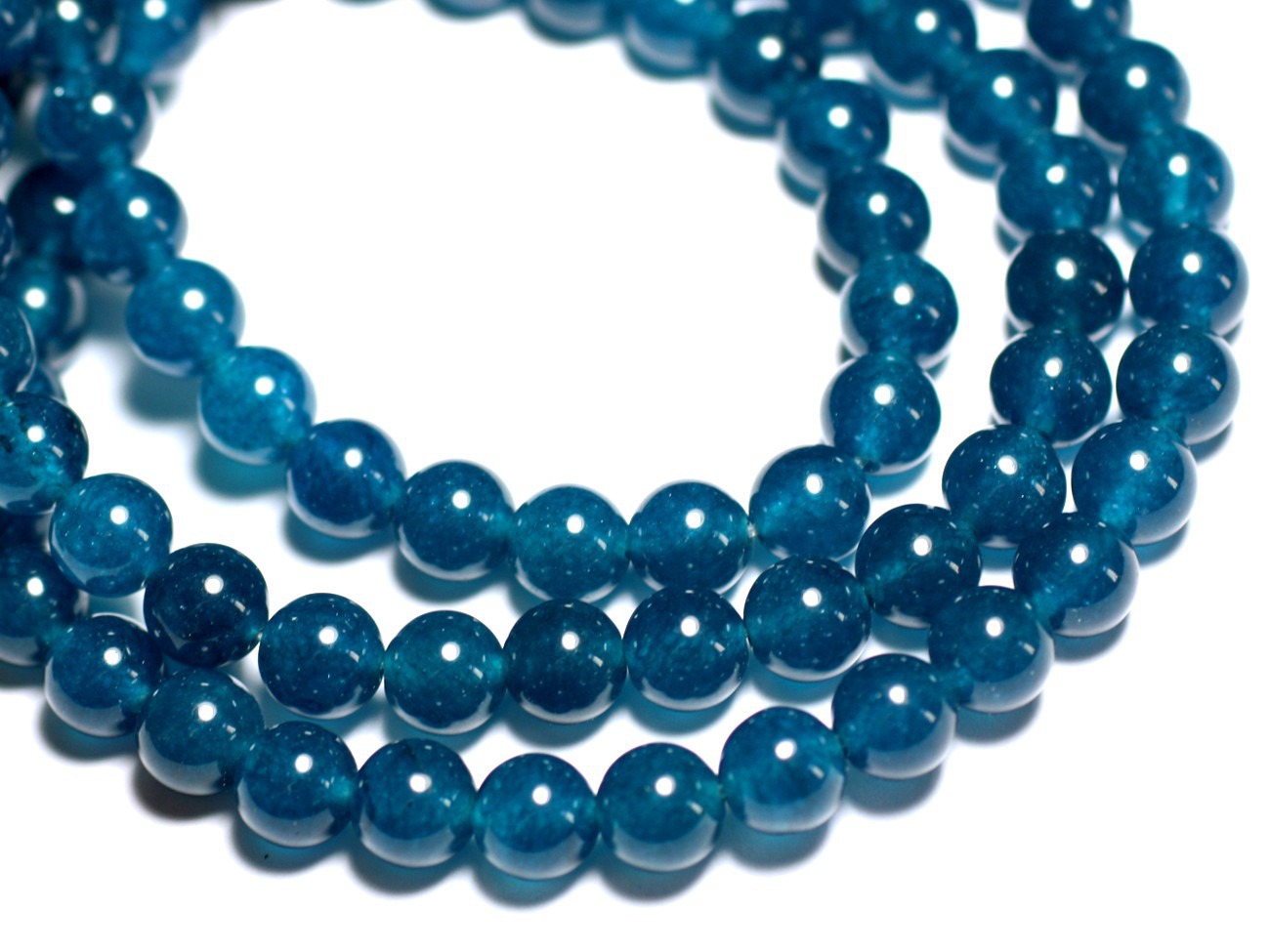 10pc - Perles de Pierre - Jade Boules 8mm Bleu Vert Paon Canard - 8741140005402 