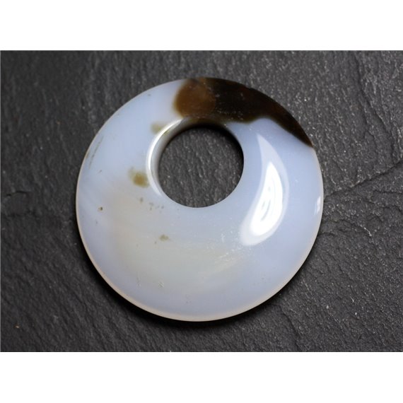 Pendentif Pierre - Agate Donut 43mm Blanc Marron N10 - 8741140004900 