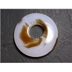 Pendentif Pierre - Agate Donut 45mm Blanc Marron N12 - 8741140004924 