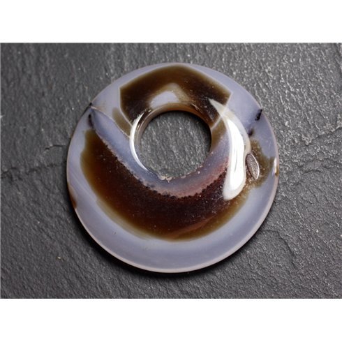 Pendentif Pierre - Agate Donut 44mm Blanc Marron N20 - 8741140005006 