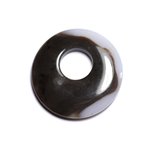 Pendentif Pierre - Agate Donut 42mm Blanc Marron Café N33 - 8741140005037 