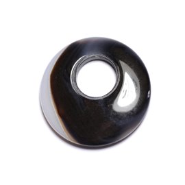 Pendente in pietra - Donut Agate 43 mm White Coffee Brown N35 - 8741140005051 