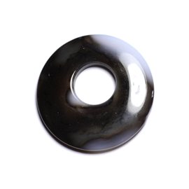 Anhänger Stein - Achat Donut 43mm Weiß Braun Kaffee N36 - 8741140005068 