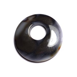 Ciondolo in pietra - Ciambella in agata 44 mm marrone caffè bianco N38 - 8741140005082 