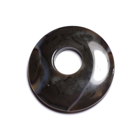 Pendentif Pierre - Agate Donut 45mm Blanc Marron Café N41 - 8741140005112 