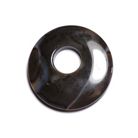 Colgante de piedra - Donut de ágata 45mm Café Marrón Blanco N41 - 8741140005112 
