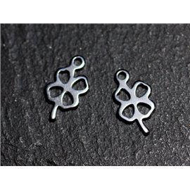 4 Stück - Anhänger Edelstahlklee 4 Blatt 12mm - 8741140003613 