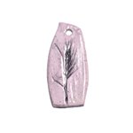 N67 - Pendentif Porcelaine Céramique Nature Feuilles Herbes 60mm Rose clair Pastel - 8741140004504 