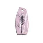 N67 - Pendentif Porcelaine Céramique Nature Feuilles Herbes 60mm Rose clair Pastel - 8741140004504 