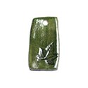 N32 - Pendentif Porcelaine Céramique Empreintes Nature Feuille 47mm Vert Olive - 8741140004153 