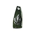 N34 - Pendentif Porcelaine Céramique Empreintes Nature Feuille 50mm Vert Olive - 8741140004177 