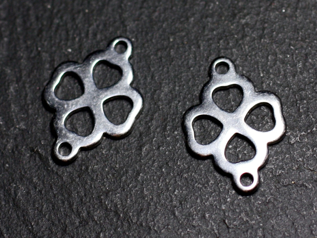 2pc - Connecteurs Pendentifs Boucles d'oreilles Acier inoxydable Trèfle 4 Feuilles 19mm - 8741140003590 