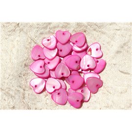 10pc - Colgantes de dijes de nácar de 11 mm rosa 4558550019233 