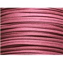 5 mètres - Cordon Lanière Suédine 3x1.5mm Violet Rose   4558550004727 