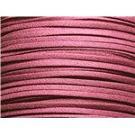 5 metres - Cordon Laniere Suedine Daim 3mm Violet Rose   4558550004727 