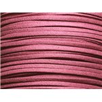 5 mètres - Cordon Lanière Suédine 3x1.5mm Violet Rose   4558550004727 