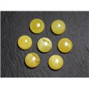 2pc - Cabochons Ambre naturelle Ronds 6mm jaune clair blanc - 8741140003125