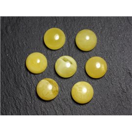 1pc - Cabochon Pierre Ambre naturelle baltique Rond 6mm Lait jaune clair blanc - 7427039738514