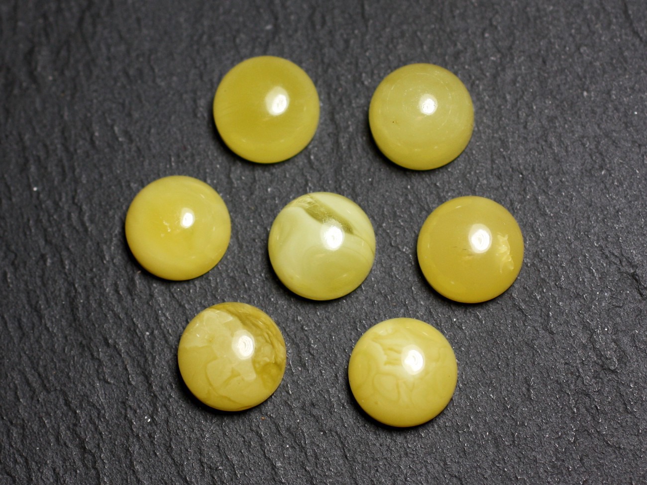 2pc - Cabochons Ambre naturelle Ronds 6mm - 8741140003125 