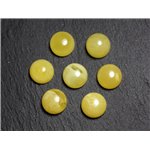 1pc - Cabochon Ambre naturelle Rond 8mm jaune clair blanc - 8741140003187