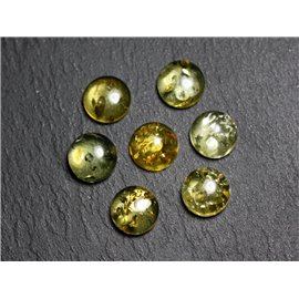 1Stk - Cabochon Natural Amber Rund 8mm hellgelber Honig - 8741140003194