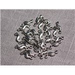 40pc - Connecteurs Pendentifs Boucles d'oreilles Métal Argenté Ondulé Flamme 12mm - 4558550095305 