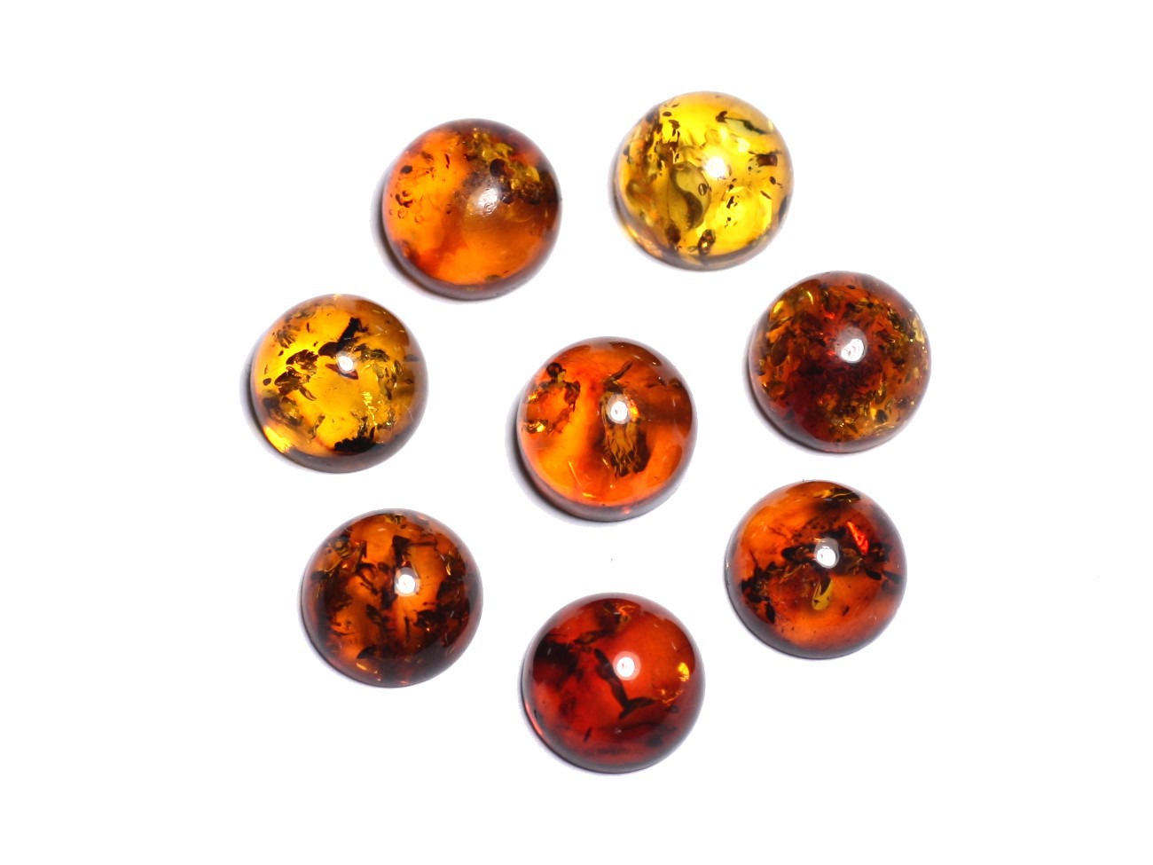1pc - Cabochon Ambre naturelle Rond 10mm - 8741140003255 