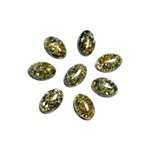 1pc - Cabochon Ambre naturelle Ovale 12x8mm Vert noir jaune - 8741140003293