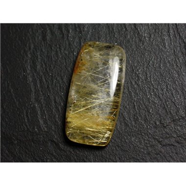 N47 - Cabochon Pierre - Quartz Rutile doré Rectangle 30x15mm - 8741140002579 