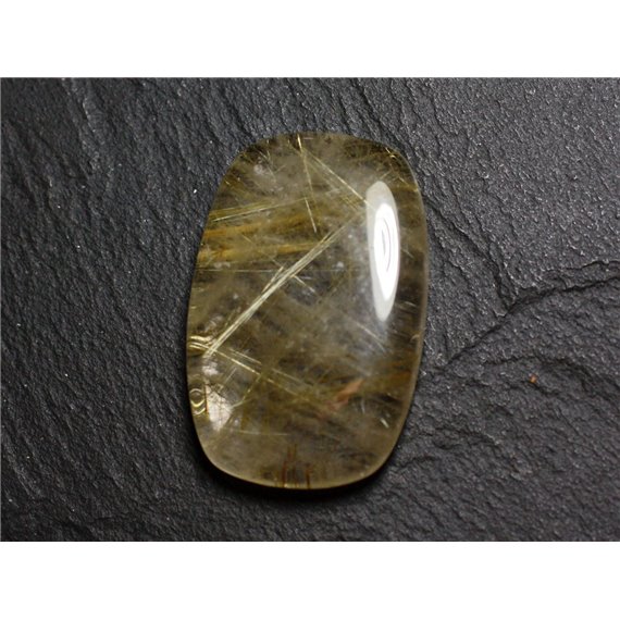 N48 - Cabochon Pierre - Quartz Rutile doré Rectangle 34x22mm - 8741140002586 