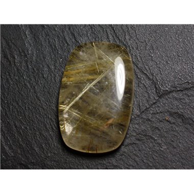 N48 - Cabochon Pierre - Quartz Rutile doré Rectangle 34x22mm - 8741140002586 