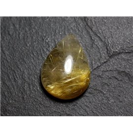N53 - Cabochon Stone - Golden Rutile Quartz Drop 23x17mm - 8741140002630 