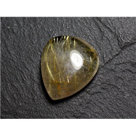 N54 - Pietra cabochon - Goccia di quarzo rutilo dorato 22x19 mm - 8741140002647 