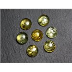 2pc - Cabochons Ambre naturelle Ronds 6mm Miel jaune clair - 8741140003132