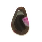 N13 - Pendentif en Pierre - Agate rose et quartz goutte facettée 65mm - 8741140001688 