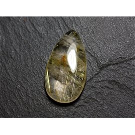 N61 - Cabochon Stone - Golden Rutile Quartz Drop 30x16mm - 8741140002715 