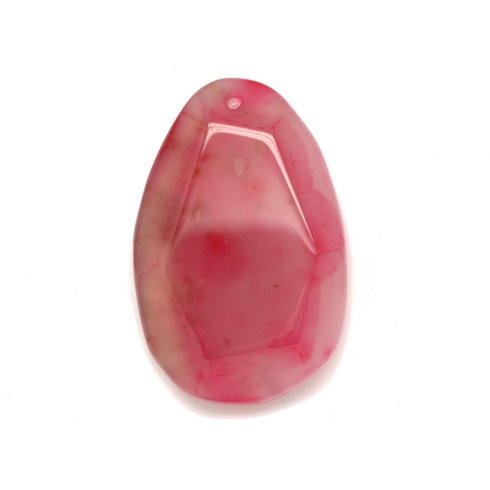 N18 - Pendentif en Pierre - Agate rose et quartz goutte facettée 63mm - 8741140001732 