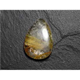 N60 - Pietra cabochon - Goccia di quarzo rutilo dorato 27x18mm - 8741140002708 