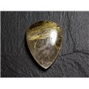 N62 - Cabochon Pierre - Quartz Rutile doré Goutte 28x22mm - 8741140002722 