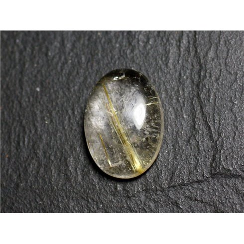 N66 - Cabochon Pierre - Quartz Rutile doré Ovale 19x12mm - 8741140002760 