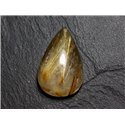 N63 - Cabochon Pierre - Quartz Rutile doré Goutte 30x19mm - 8741140002739 