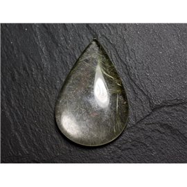 N64 - Cabochon Stone - Golden Rutile Quartz Drop 39x27mm - 8741140002746 