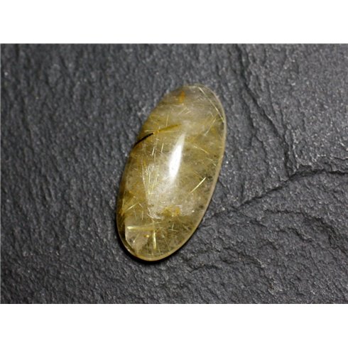 N72 - Cabochon Pierre - Quartz Rutile doré Ovale 25x12mm - 8741140002821 