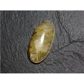 N72 - Cabochon Pierre - Quartz Rutile doré Ovale 25x12mm - 8741140002821 