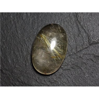 N75 - Cabochon Pierre - Quartz Rutile doré Ovale 26x17mm - 8741140002852 