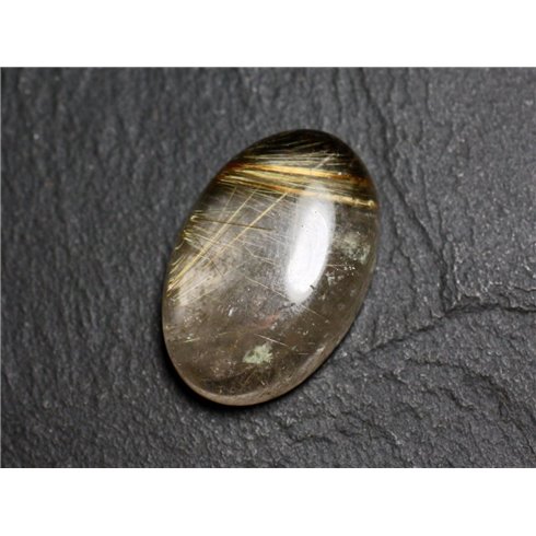 N77 - Cabochon Pierre - Quartz Rutile doré Ovale 27x18mm - 8741140002876 