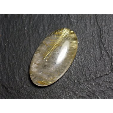 N80 - Cabochon Pierre - Quartz Rutile doré Ovale 28x16mm - 8741140002906 