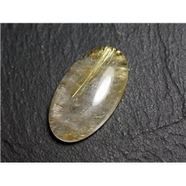 N80 - Cabochon Pierre - Quartz Rutile doré Ovale 28x16mm - 8741140002906 