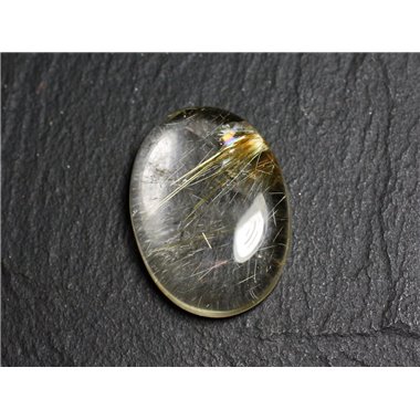 N81 - Cabochon Pierre - Quartz Rutile doré Ovale 26x19mm - 8741140002913 